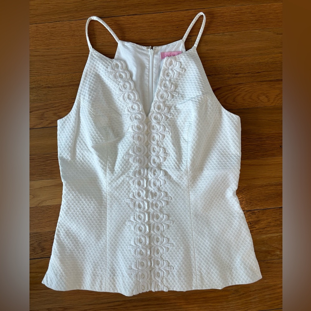 Lilly Pulitzer White resort Magnolia top NWT 6